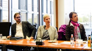 Mitglieder der Denkfabrik Florian Pronold, Elena Pieper, Myriam Riedel (v.l.n.r.)